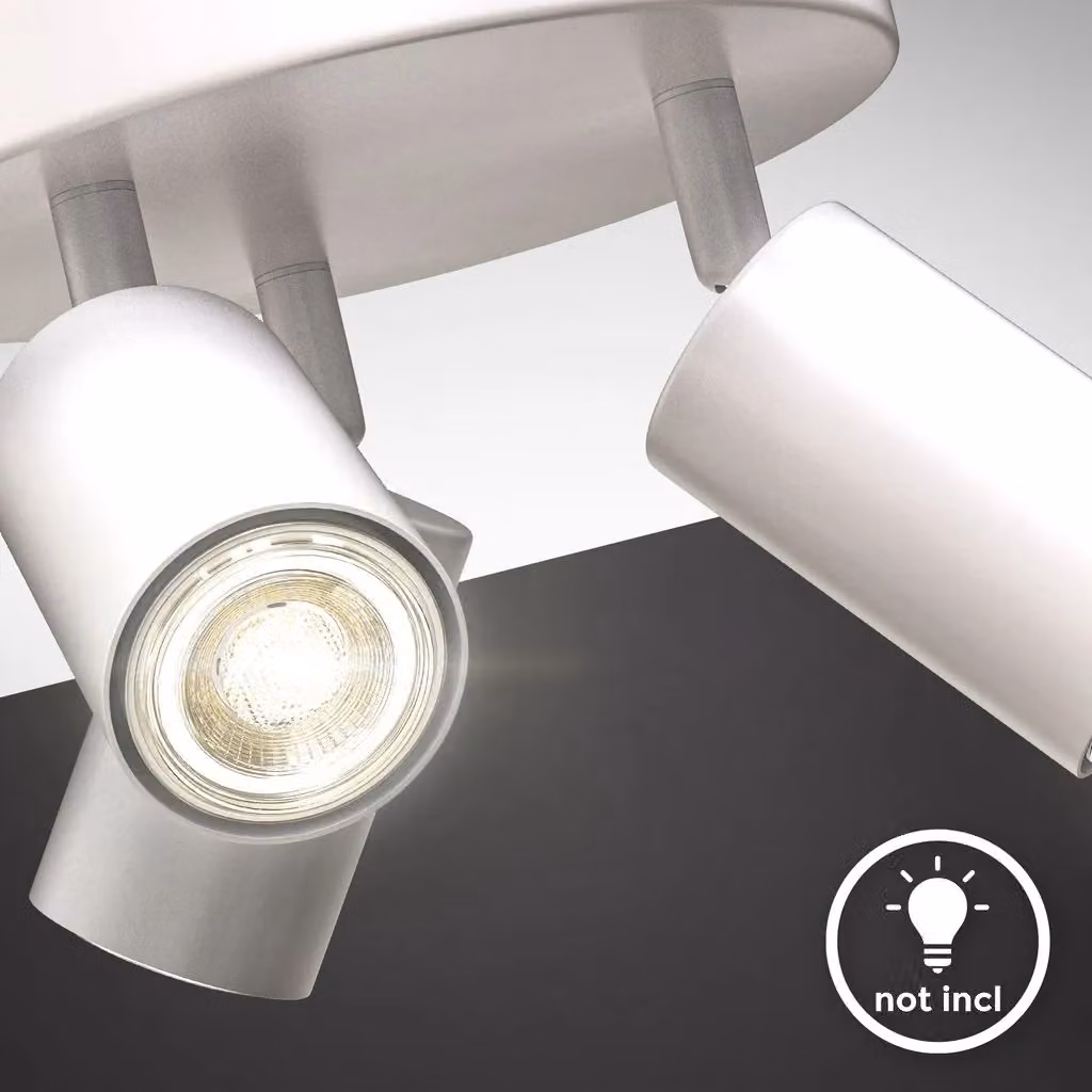 B.K.Licht White Metal Ceiling Spotlight with 3 Adjustable GU10 Sockets – 5