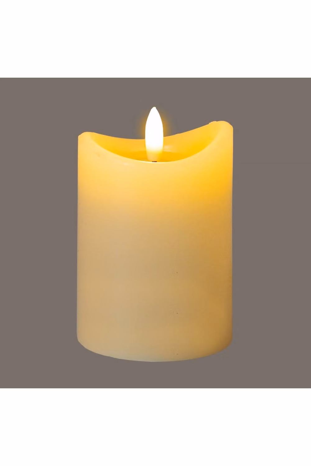 KDMD Luxe Collection Natural Glow Cream Melted LED Pillar Candle in Beige, H x W x D: 10.16 x 6.985 x 6.985 cm – 2