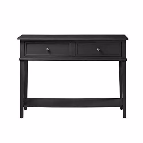 Ameriwood Home Franklin Black Lacquered Rectangular Console Table W/D/H: 104.39 x 39.62 x 76.2 cm