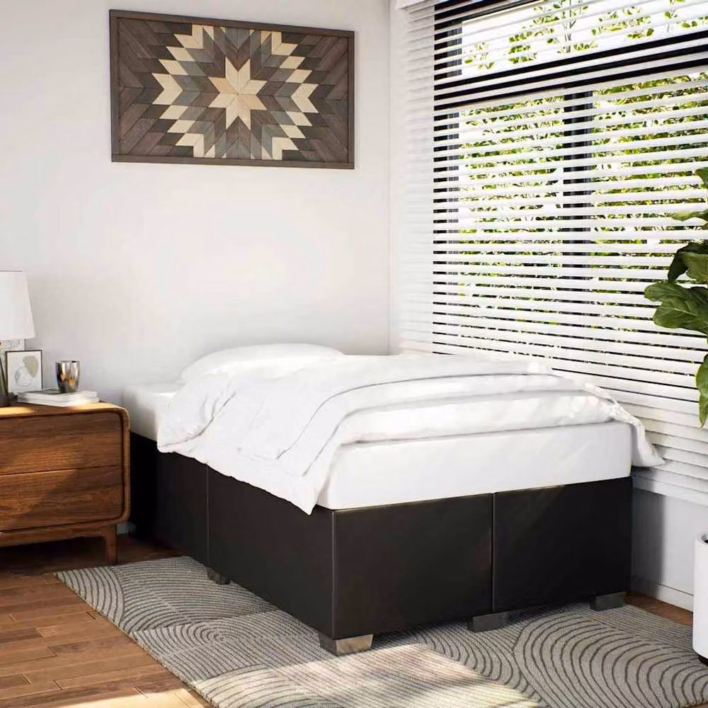 Berkfield Home Elegant Double Bed Frame in Black Faux Leather, W/D/H: 140 x 190 x 135 cm – 2