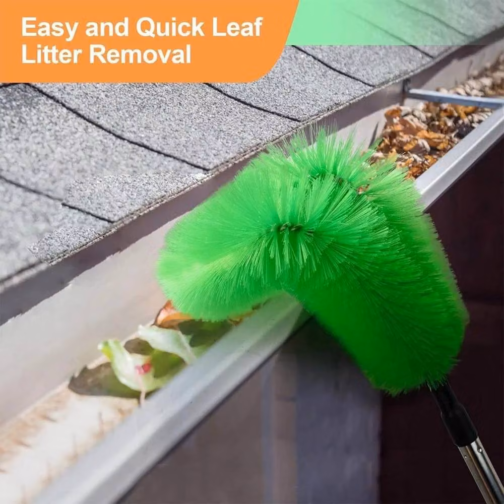FLAVORA Portable Gutter Cleaning Brush in Green with Stainless Steel Construction – 3