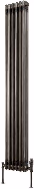 Bathroom Kingdom Colona Raw Steel 2 Column Vertical Traditional Wall Hung Radiator, H: 180 cm, W: 29 cm