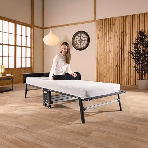 Jay-Be Black Rollaway Folding Guest Bed with Comfort Mattress, W/D/H: 80 x 190 x 24 cm – 2