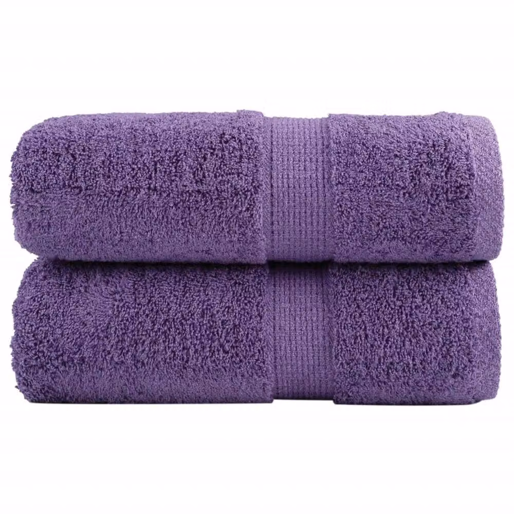 Berkfield Home SOLUND Premium Cotton Soap Towels, Purple, 2 Pack, W/D/H: 30 x 30 x 30 cm – 2