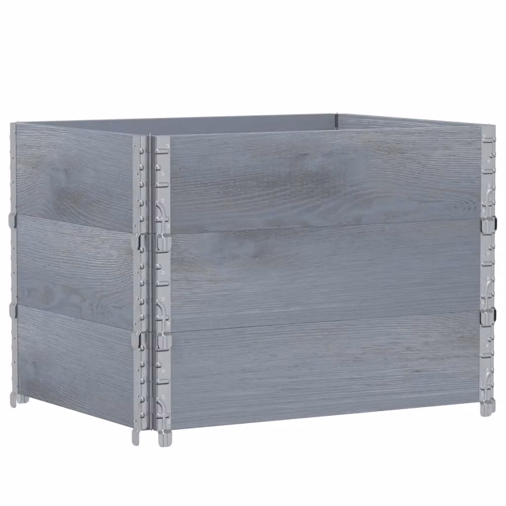 Berkfield Home Grey Solid Pine Garden Planter W: 80 cm, D: 60 cm – 2