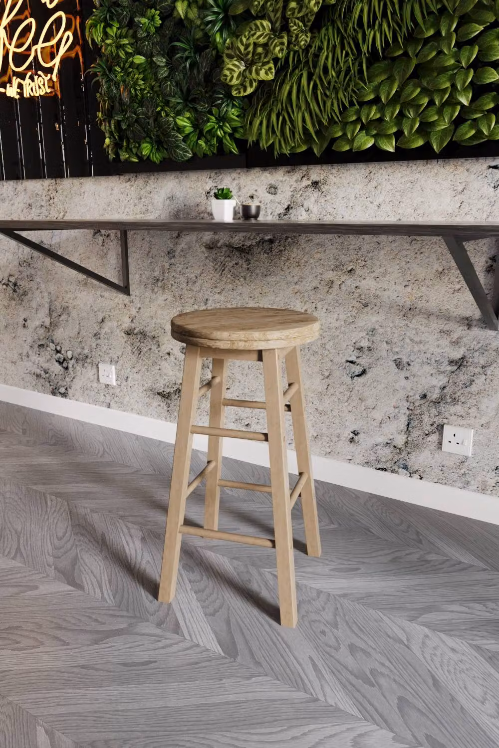 HD Designs Classic Wooden Revolving Bar Stool in Brown – 4