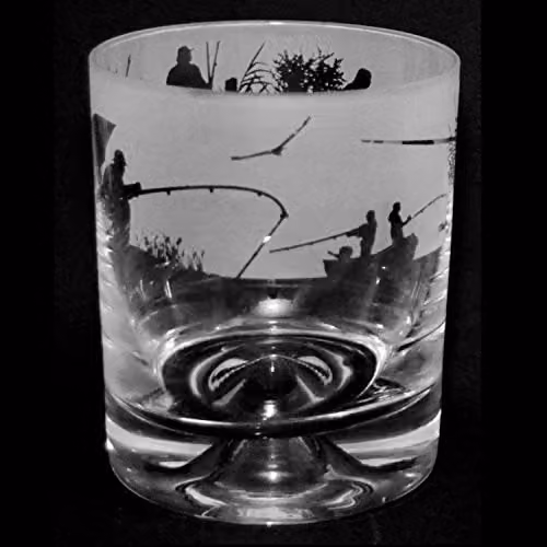 Milford Collection Animo Glass Whisky Tumbler with Fishing Scene in Transparent – 1