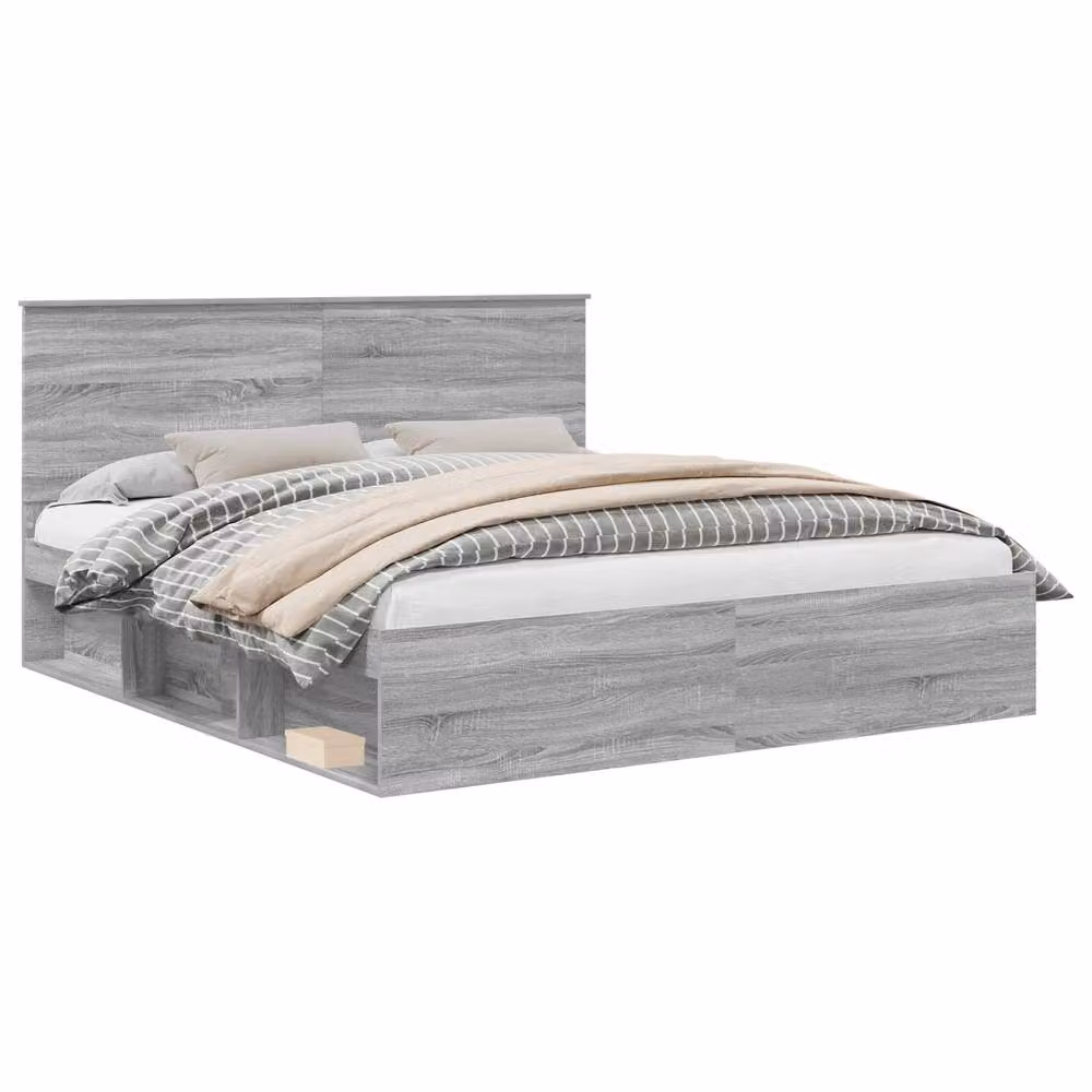 Berkfield Home Sonoma Bed Frame in Grey Solid Pine Wood, 180 x 200 cm – 2