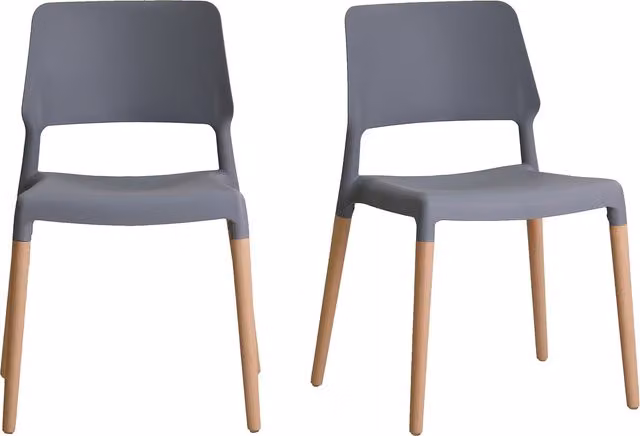 LPD Home Riva Pair of Grey Dining Chairs