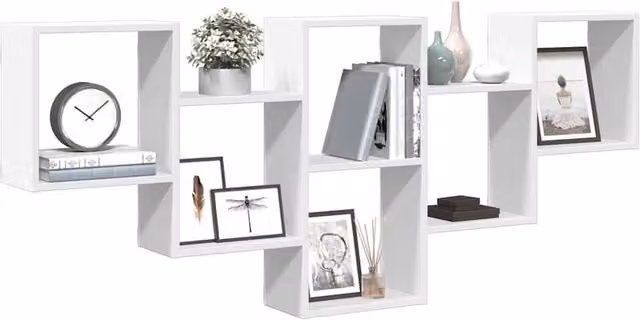 Berkfield Home Durable Wall Mounted Shelf in White, W/D/H: 159 x 18 x 66 cm