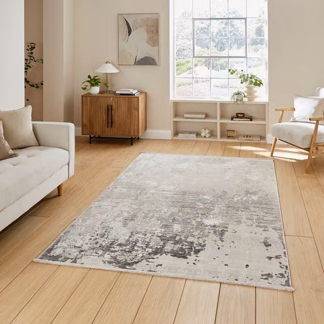 Terrys Mirage MR93 Modern Abstract Machine Woven Rectangular Rug in Grey