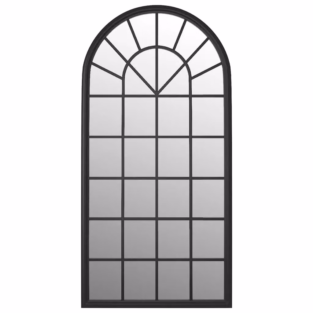 Berkfield Home Antique Black Metal Wall Mirror, W: 90 cm, H: 45 cm – 2
