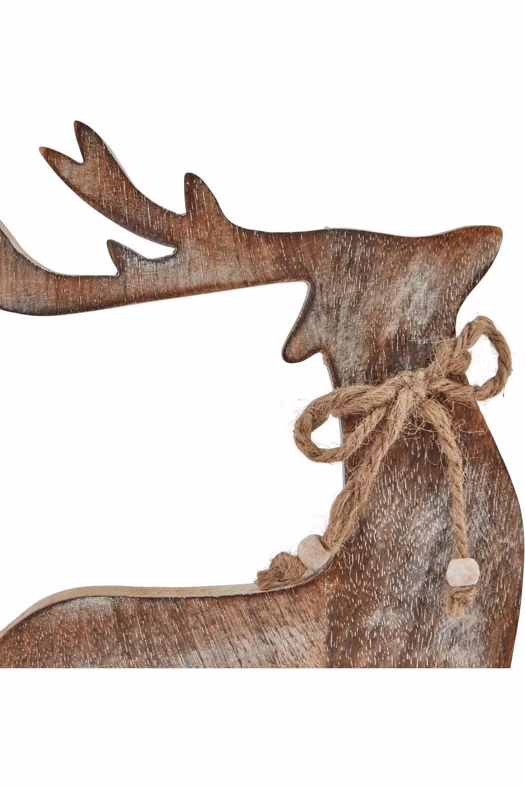 Hill Interiors White Wash Collection Wooden Reindeer Decoration in Dark Brown – 3