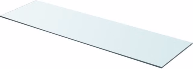 Berkfield Home Clear Glass Wall Mounted Shelf Panel, W: 90 cm, D: 25 cm, H: 1 cm