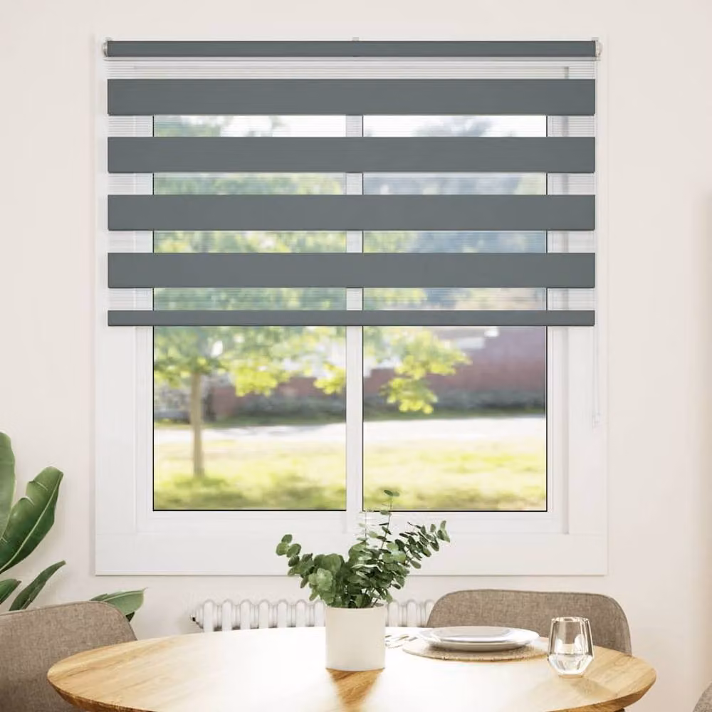 Berkfield Home Elegant Zebra Blind in Dark Grey, W: 125 cm, H: 150 cm – 3