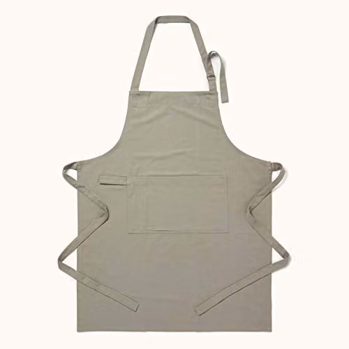 Homescapes Grey Cotton Apron with Large Pocket and Adjustable Straps, W 80 cm x H 85 cm – 1