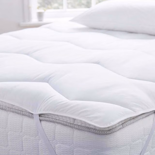 Murmur Luxury Cotton Percale Mattress Topper, Super Kingsize, White