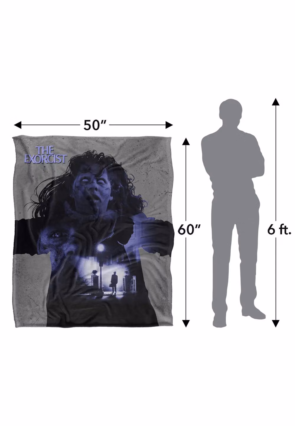 Warner Brothers The Exorcist Silky Touch Super Soft Throw Blanket in White, W/D: 152 x 127 cm – 3
