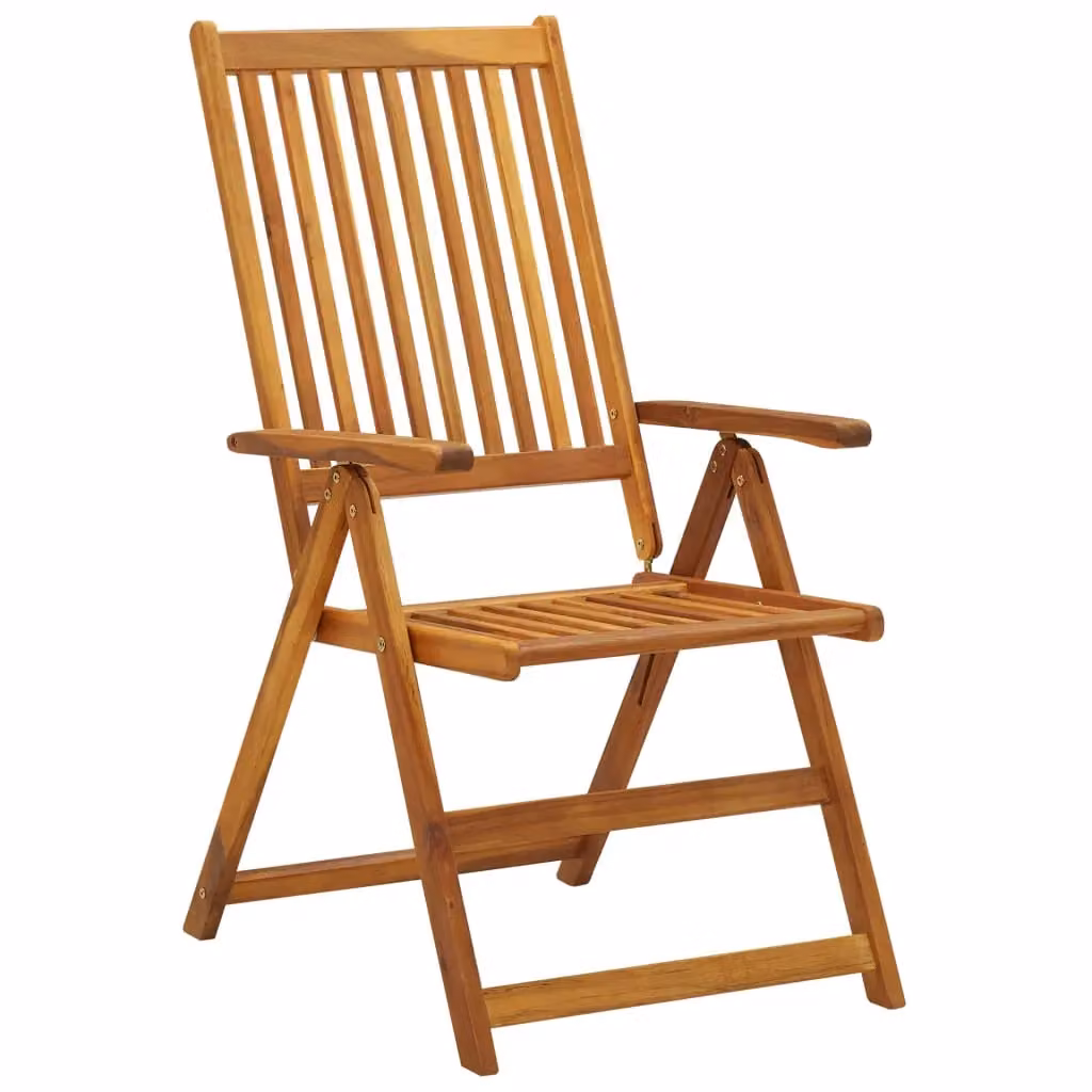 Berkfield Home Set of 8 Folding Garden Chairs in Brown Oiled Solid Acacia Wood – 2
