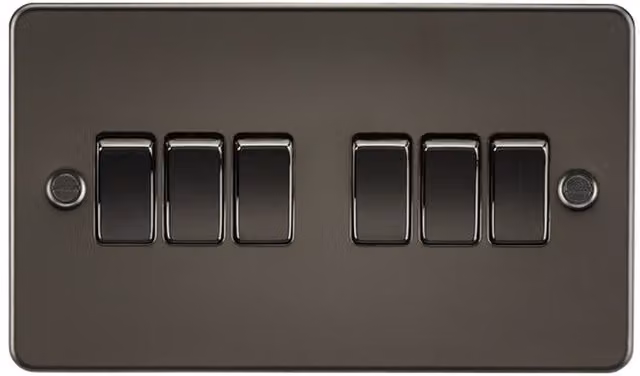 Knightsbridge Gunmetal Two-Way Flush Plate Switch