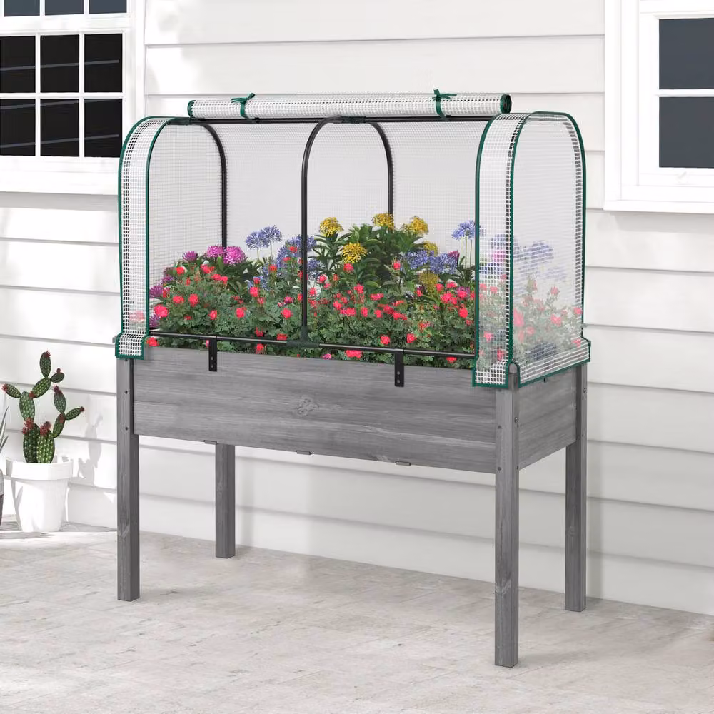 Gymax Mini Tunnel Greenhouse in White with Waterproof PE Cover, W/D/H: 118 x 55 x 60 cm – 7