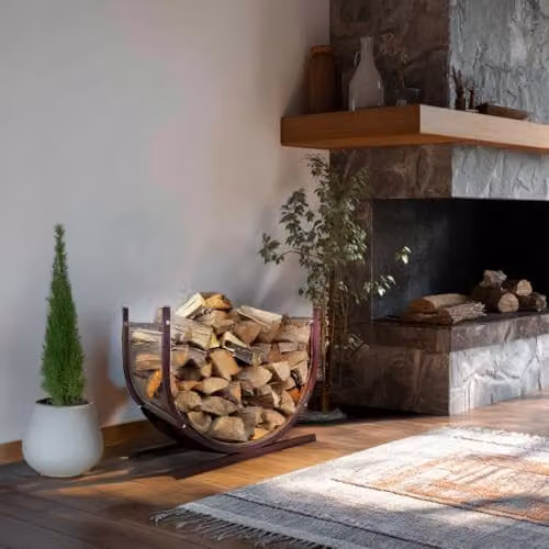 Nicoman U-Shaped Metal Firewood Log Rack in Bronze for Indoor and Outdoor Use W/D/H: 38 x 48 x 38 cm – 4