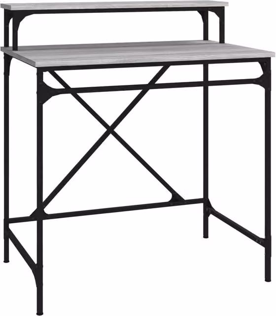Berkfield Computer Desk in Grey Sonoma, W/D/H: 80 x 50 x 90 cm