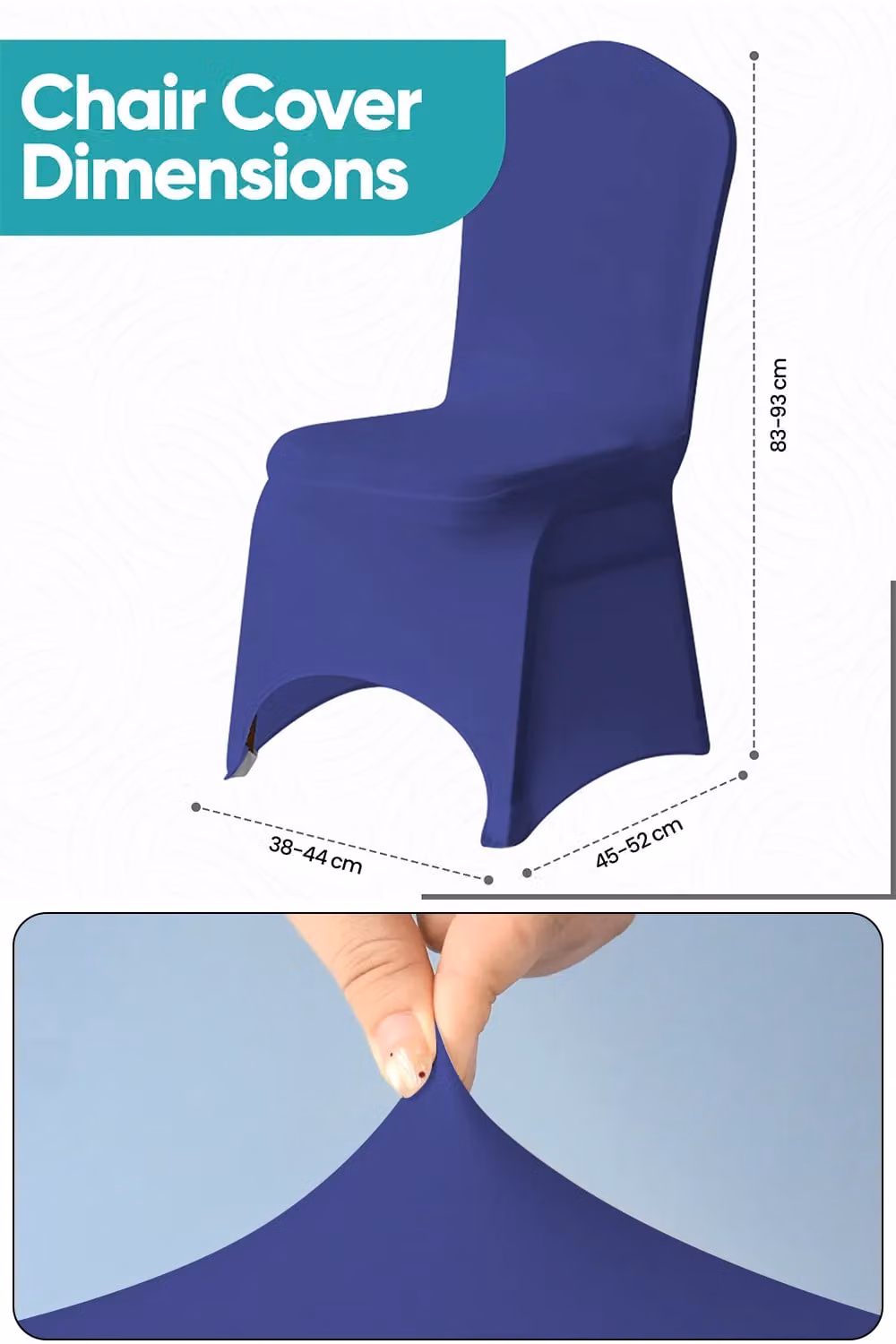 Neel Blue Purple Spandex Arched Front Dining Chair Slipcovers, Stretchable and Washable Fabric – 1