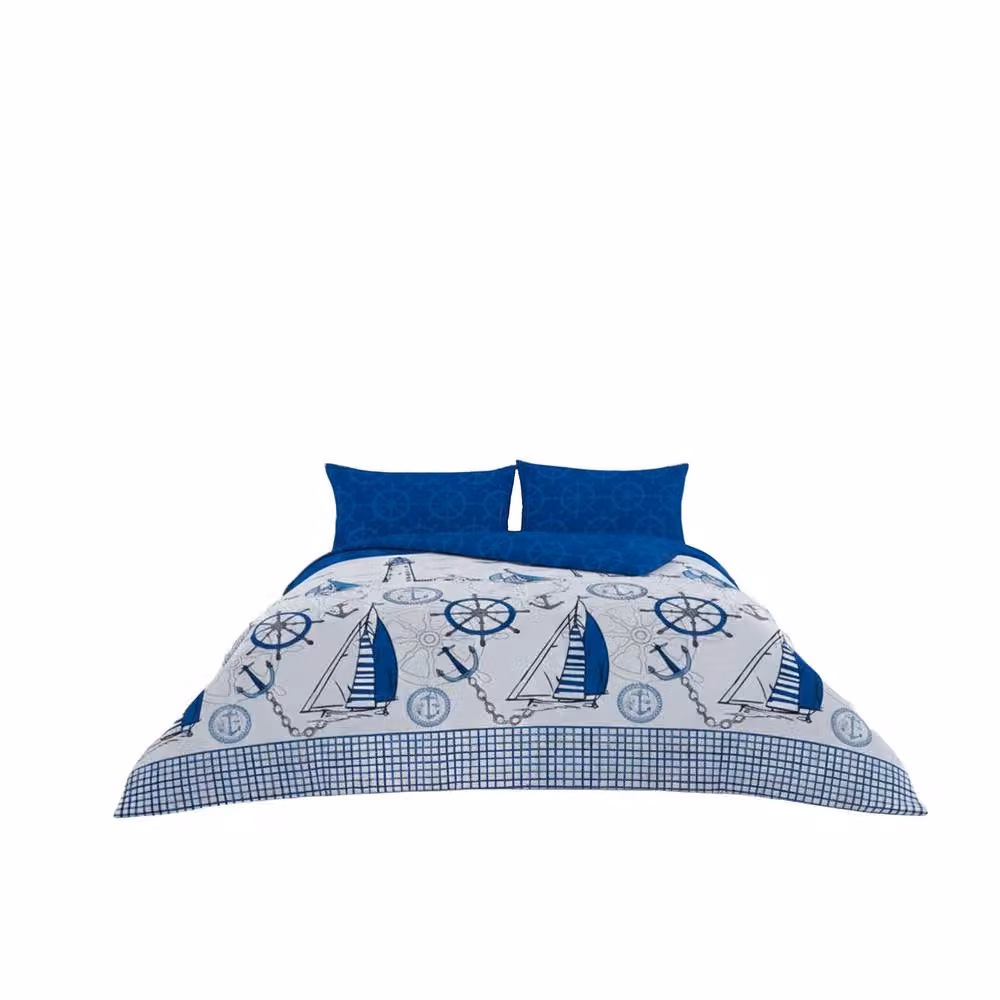 Snug City Pirate Adventure Nautical Duvet Cover and Pillowcase Set in Blue, W/D/H: 180 x 200 cm – 2