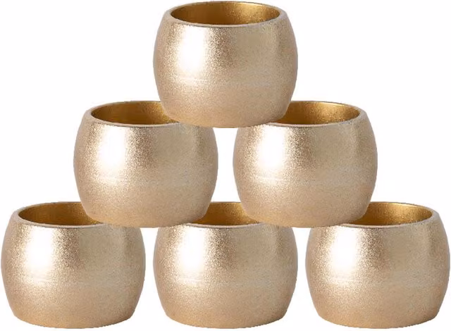 Argon Tableware Gold Metallic Coasters, Pack of 6, Diameter: 10 cm