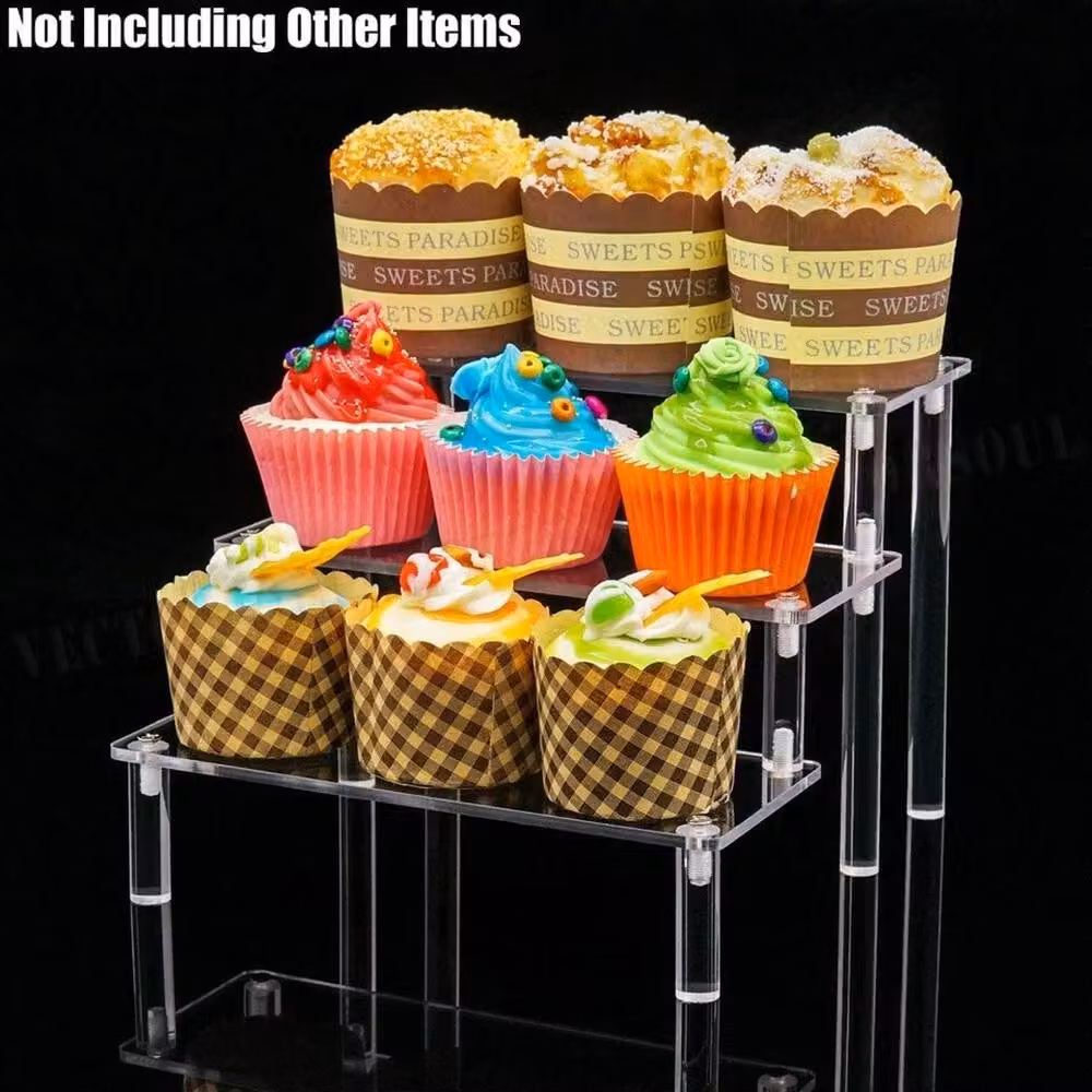 Kelvenix 3 Tier Acrylic Riser Display Shelf in Transparent Clear – 2
