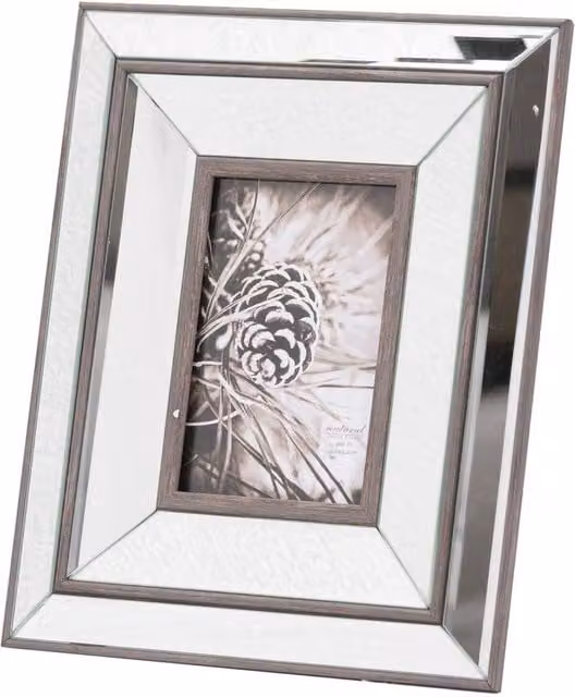 KDMD Tristan Rectangular Wall Mirror with Silver Wood Frame – 1