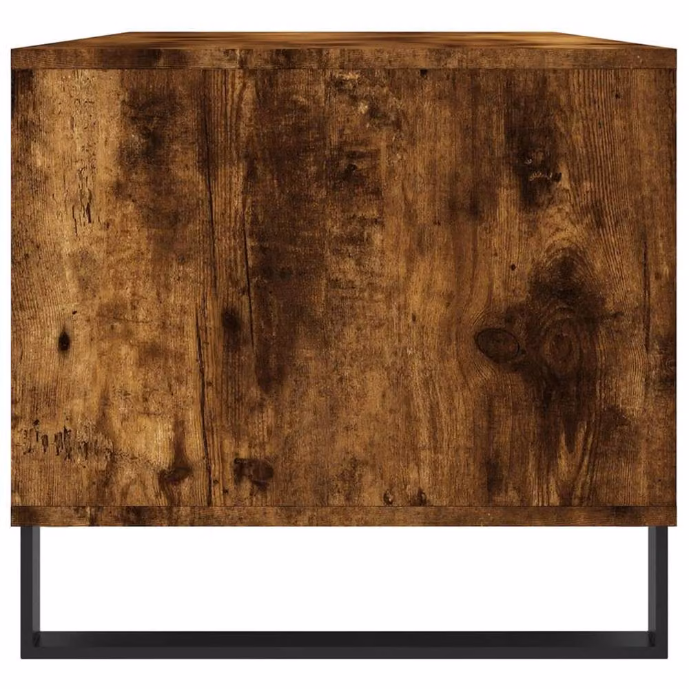 Berkfield Home Modern Smoked Oak Coffee Table in Brown, W/D/H: 90 x 49 x 45 cm – 4