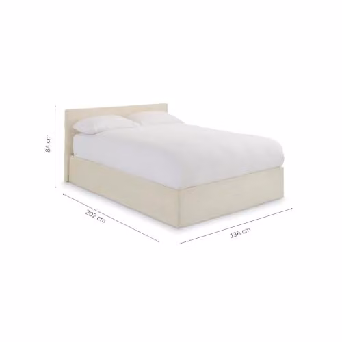 GFW Modern Corduroy Fabric End Lift Ottoman Storage Bed in Beige and White, W/D/H: 120 x 43.5 x 202 cm – 2