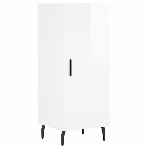 vidaXL Modern High Gloss White Sideboard W/D/H: 34.5 x 34.0 x 90.0 cm