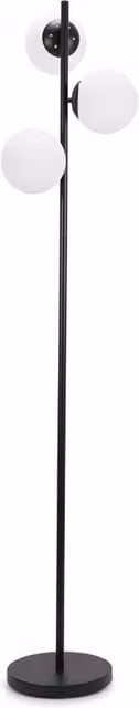 ValueLights Jas 3 Way Modern Floor Lamp in Black and Chrome with Glass Spheres