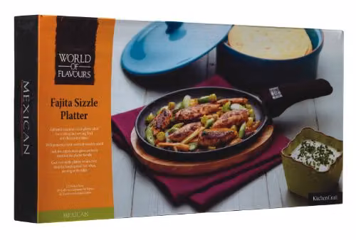 KitchenCraft Cast Iron Fajita Sizzler in Black, W/D/H: 41 x 19 x 5 cm – 2