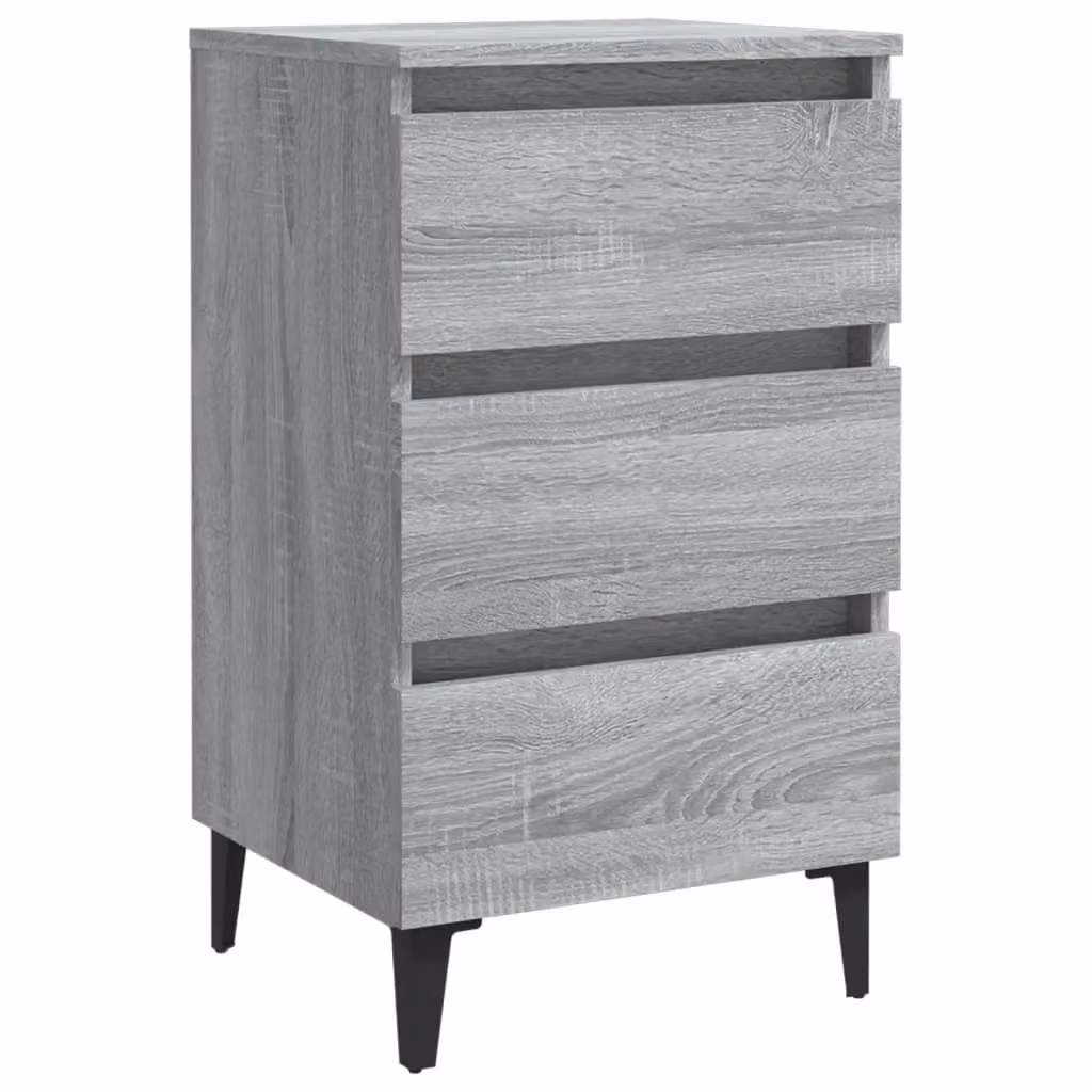 Berkfield Home Bed Cabinet with Metal Legs in Grey Sonoma, W/D/H: 40 x 35 x 69 cm – 2