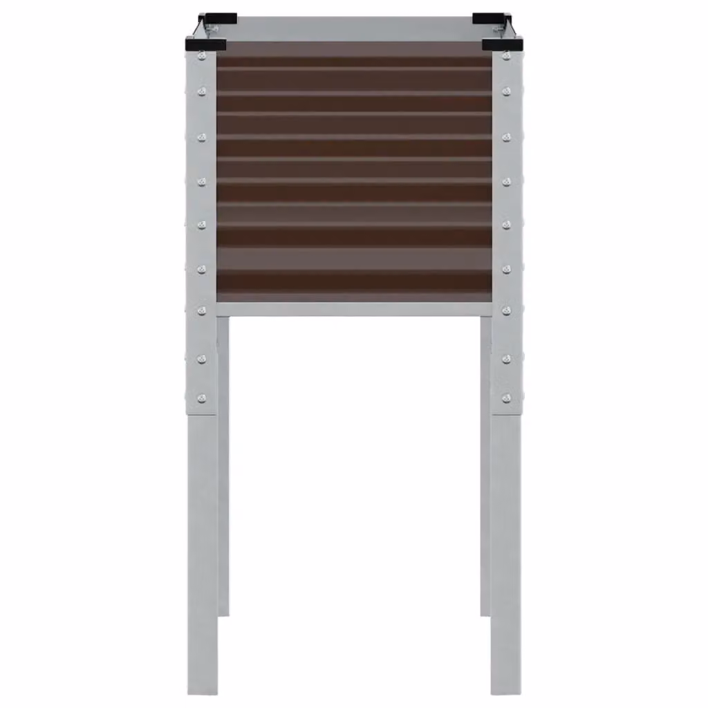 Berkfield Home Steel Garden Planter Tub in Brown, W/D/H: 45 x 45 x 88 cm – 3
