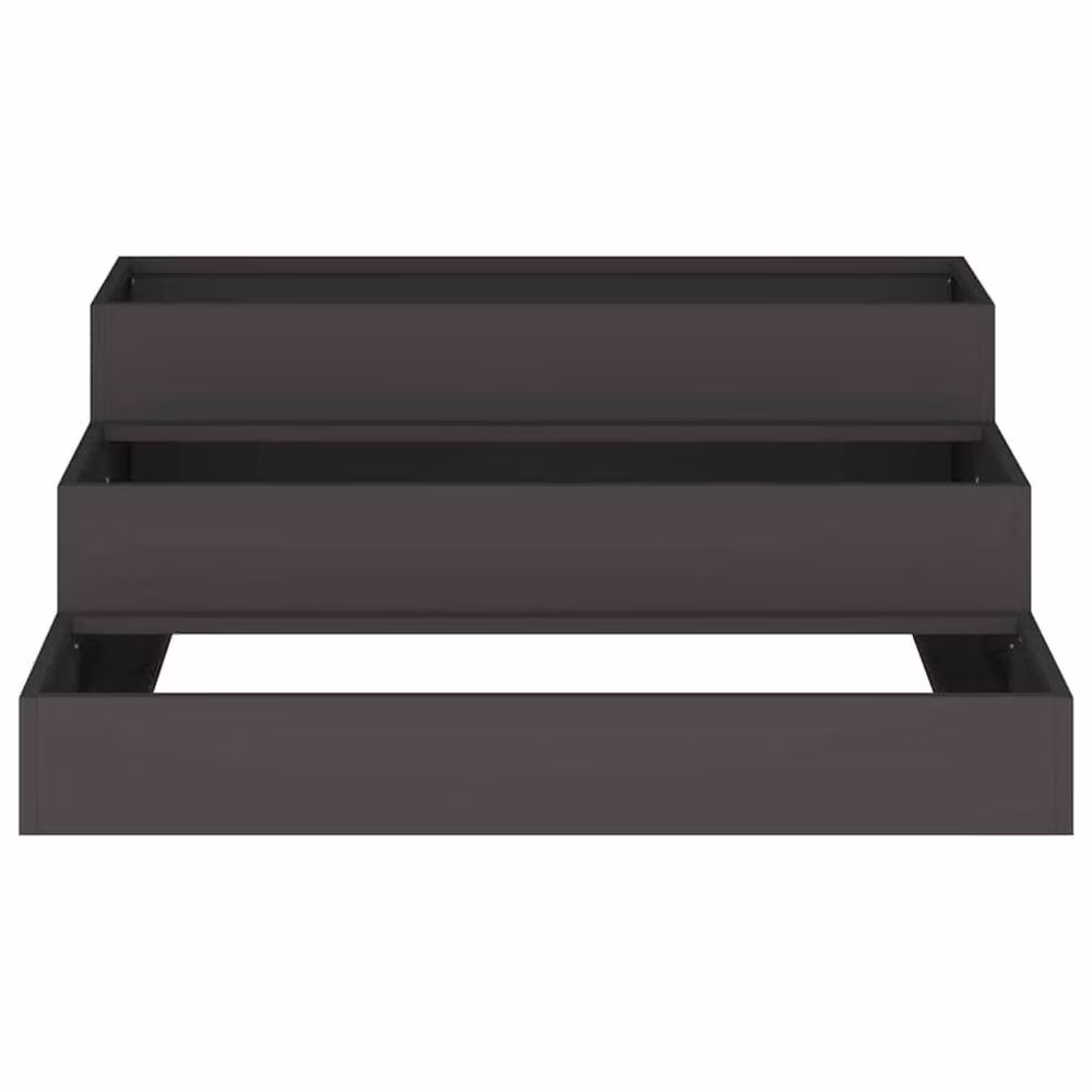 Berkfield Home 3-Tier Steel Garden Planter Tub in Black, W/D/H: 90 x 90 x 35 cm – 4