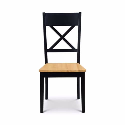 Julian Bowen Hockley Set of 2 Black Fabric Dining Chairs with Oak Wood Legs – 2