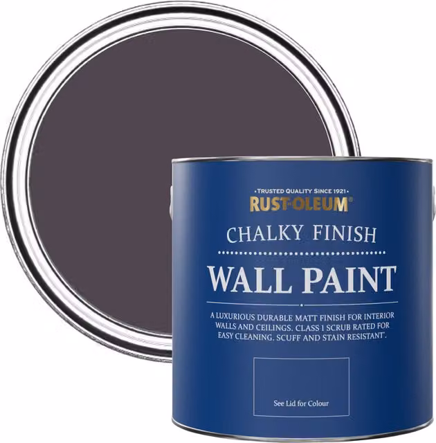 Rust-Oleum Matt Chalky Wall Paint in Purple, 2.5 l – 1