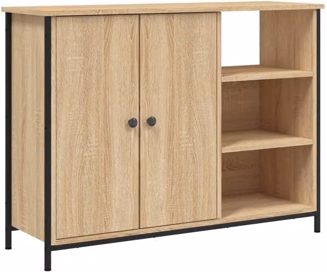 Berkfield Home Sonoma Oak Sideboard in Light Tan, W/D/H: 100 x 33 x 75 cm