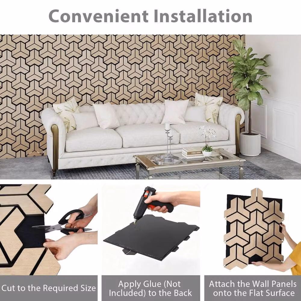 Kelvenix 4 Pack Soundproof MDF Wall Panels in Sand Beige Wood Look – 5