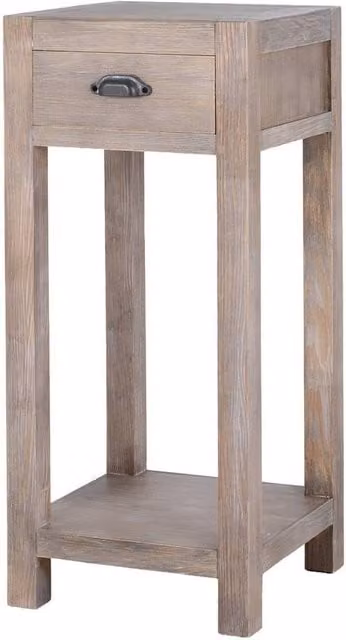 Lemon Pavilion Haldon Collection Small 1 Drawer Lamp Table in Brown Wood, W: 35 cm, D: 35 cm, H: 70 cm – 1