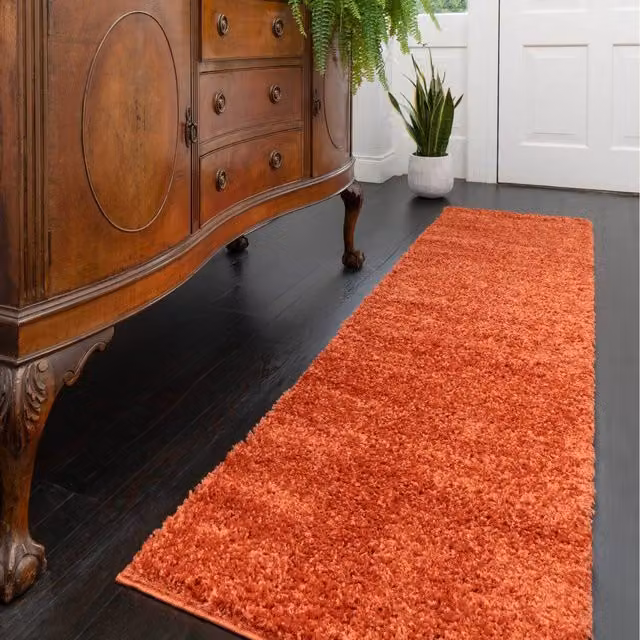 The Rug House Soft Value Shaggy Area Rug, Orange, W: 230 cm, D: 60 cm