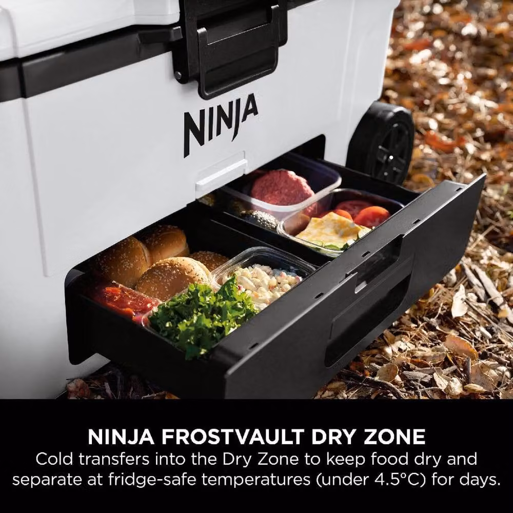 Ninja FrostVault 61L Wheeled Cooler with Dry Zone FB265EUUK in White – 5