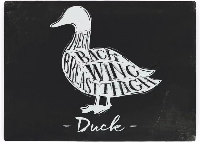 Purely Home Duck Diagram Rectangular Textured Glass Worktop Protector and Large Chopping Board in Black