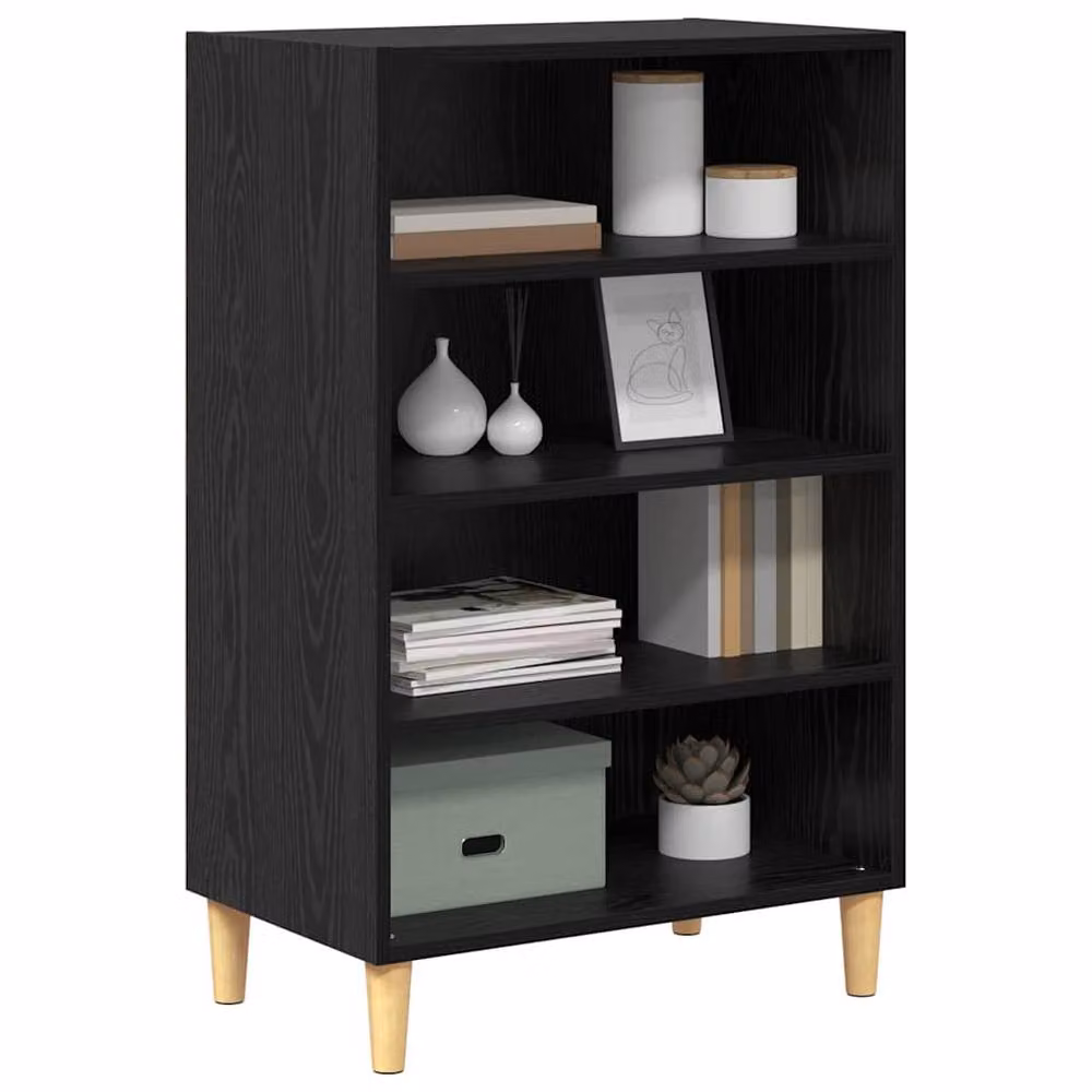 Berkfield Home Modern Sideboard with Shelf in Black Oak, W/D/H: 57 x 35 x 90 cm – 3