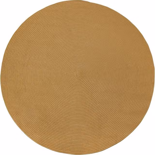 tectake Rug Raya Round Woven Boho Style in Brown, Diameter: 160 cm